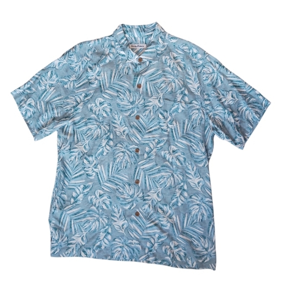 Tommy Bahama La Playa Fronds Hawaiian Shirt Island Sky